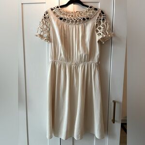 Cream M60 cap sleeve dress